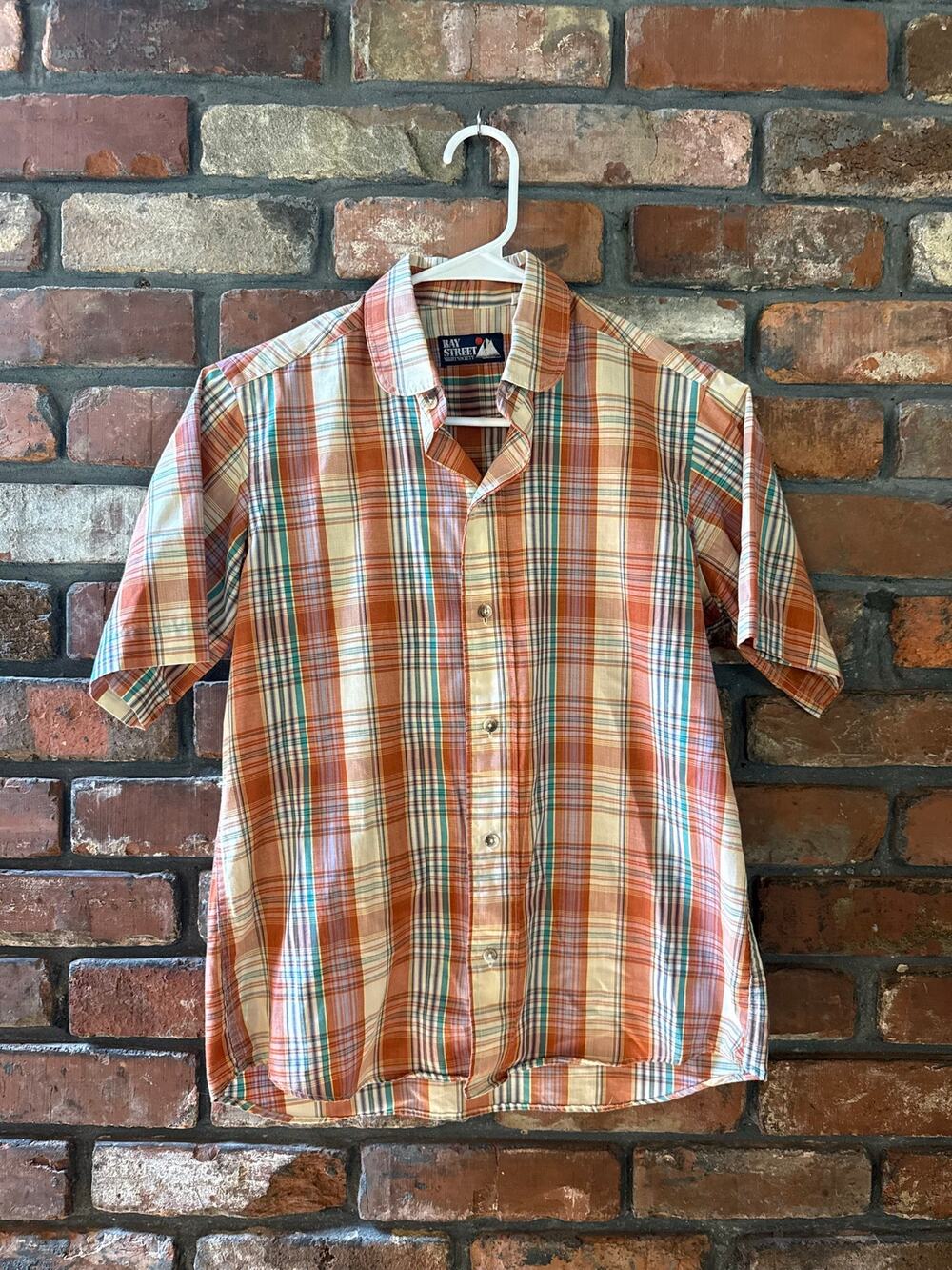 Vintage Bay Street Sportswear Plaid Short Sleeve Button-Up